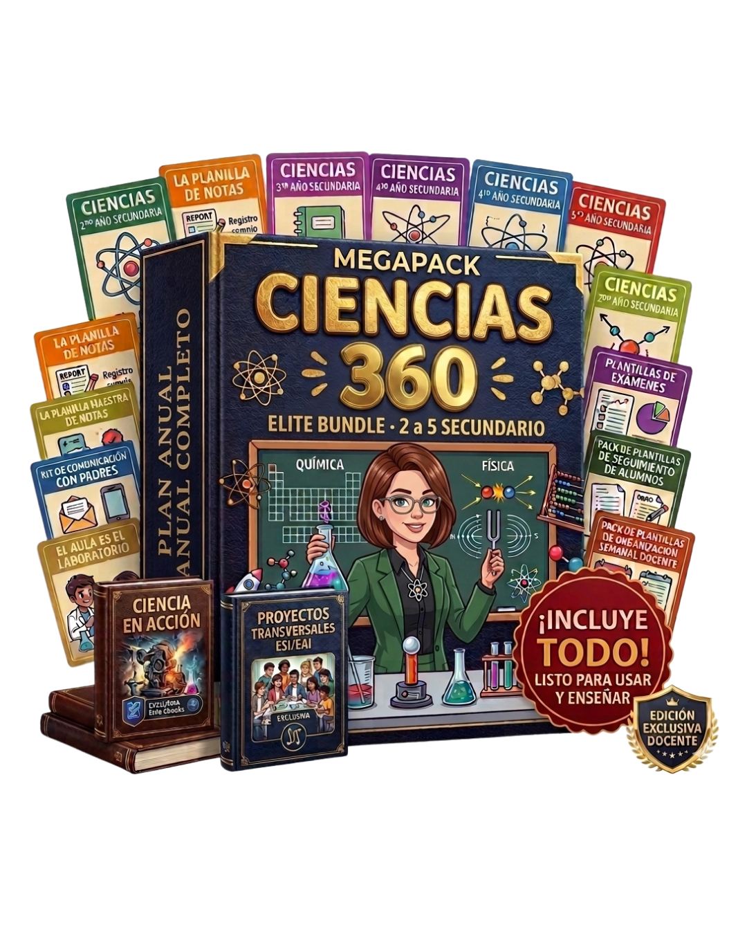 MEGAPACK CIENCIAS 360: 12 Tomos + 6 Bonus + Trabajos Prácticos + Proyectos Transversales ESI / EAI