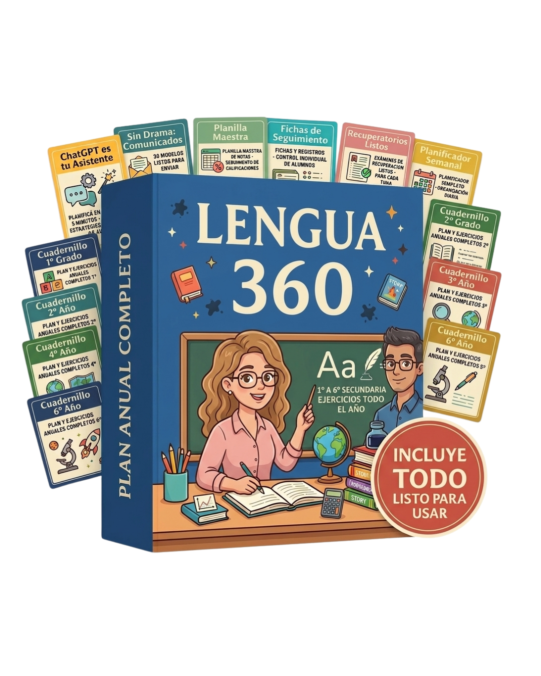 PACK LENGUA 360 SECUNDARIA: 6 Tomos + 6 Bonus de Gestión