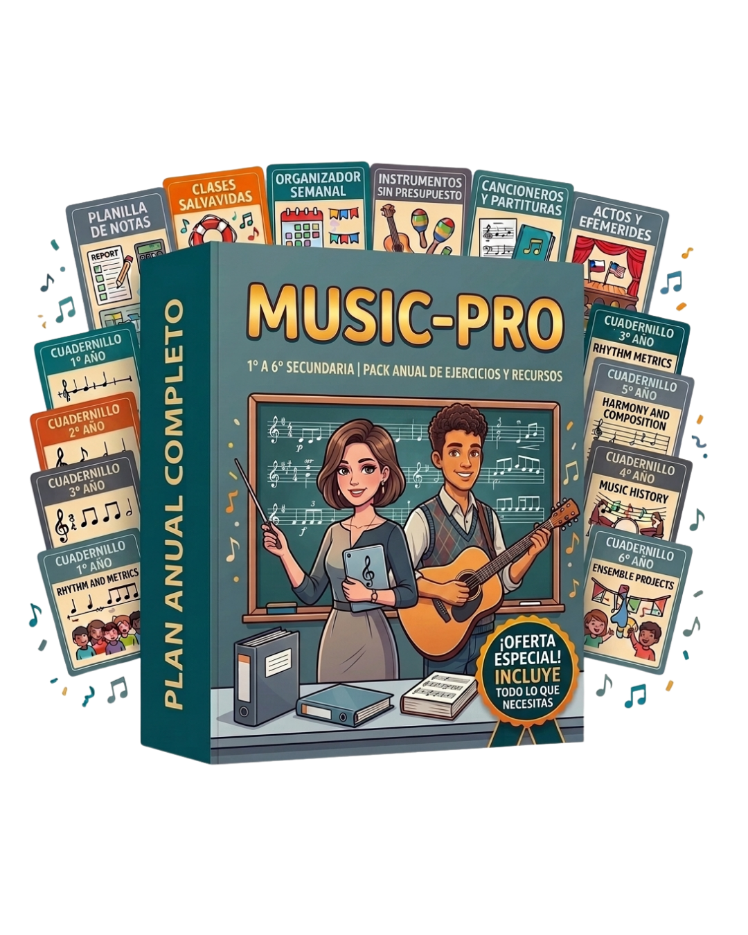 PACK MUSIC-PRO SECUNDARIA: 6 tomos + 6 bonus